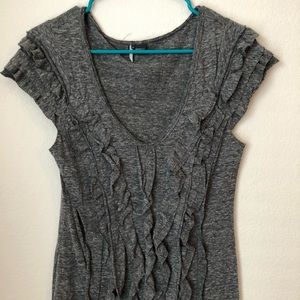 Anthropologie Grey Vneck Shirt